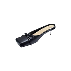 Bow Mid Heel Mules Pumps - 4.5cm