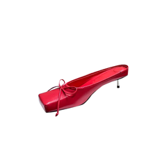Bow Mid Heel Mules Pumps - 4.5cm
