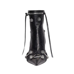 Studded And Buckled Leather Ankle Boots
