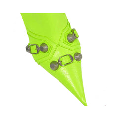 Studded And Buckled Leather Knee High Boots