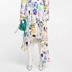 Studded And Buckled Leather Knee High Boots