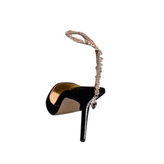 Ankle Diamante High Heel Sandals - 8cm