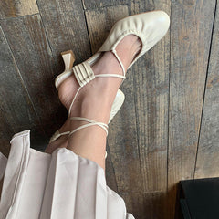 Lace Up Mid Heel Sandals