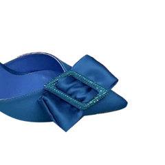 Diamante Bow Mid Heel Sandals