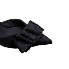 Diamante Bow Mid Heel Sandals