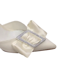 Diamante Bow Mid Heel Sandals