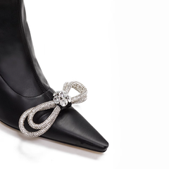 Diamante Bow Over The Knee Boots