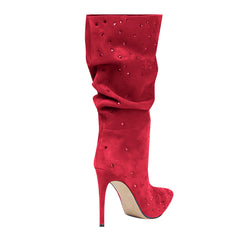 Diamante High Heel Ankle Boots