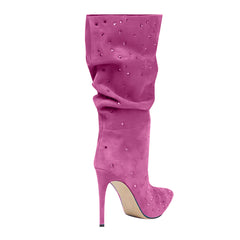 Diamante High Heel Ankle Boots