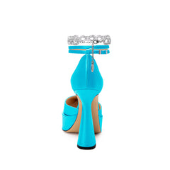 Diamante Ankle Strap High Heel Platform Sandals
