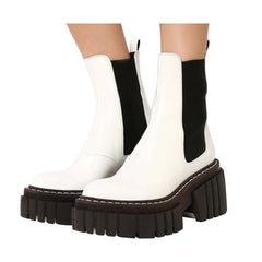 Leather Platform Ankle Boots