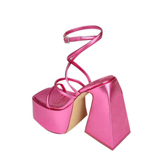 Ankle Strap Block Heel Platform Sandals