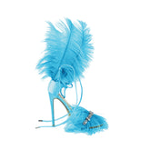 Diamante Feather High Heel Sandals
