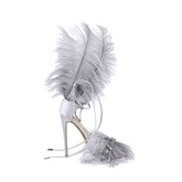 Diamante Feather High Heel Sandals