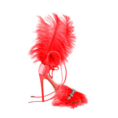 Diamante Feather High Heel Sandals