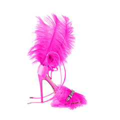 Diamante Feather High Heel Sandals