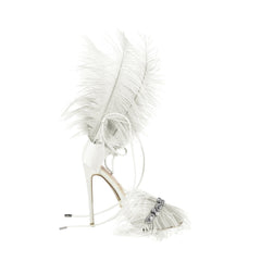 Diamante Feather High Heel Sandals