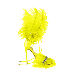 Diamante Feather High Heel Sandals