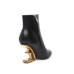 Sculptured Heel Ankle Boots