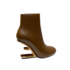Sculptured Heel Ankle Boots