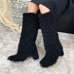 Block Heel Knee High Boots