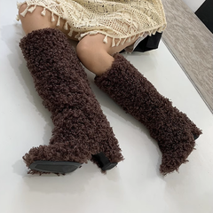 Block Heel Knee High Boots