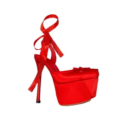 Lace Up High Heel Platform Sandals