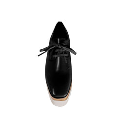 Lace Up Patent Leather Oxford Platform Sneakers