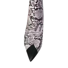 Printed Knee High Heel High Boots