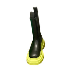 Bi-Color Leather Ankle Boots