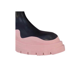 Bi-Color Leather Ankle Boots