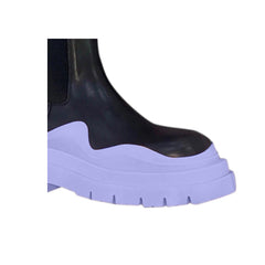 Bi-Color Leather Ankle Boots