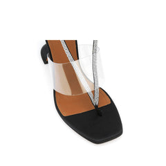 Diamante Lace Up Satin High Heel Flop Flip Naked S