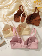 3PCS Seamless Non Wired Pure Color Wireless Bra