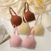 3PCS Seamless Non Wired Pure Color Wireless Bra