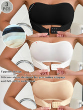 3PCS Summer Solid Strapless Women's Bra