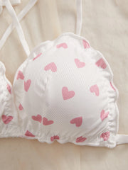 3PCS Women Sweet Print Wireless Bras