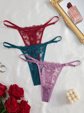 3Pcs/Set Sexy Women Cutout Lace Thong