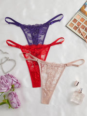 3Pcs/Set Sexy Women Cutout Lace Thong