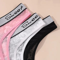 3Pcs Women's Sexy Lace Panties