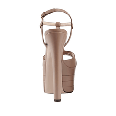 T Strap High Heel Platform Sandals