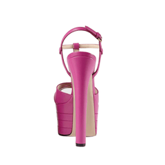 T Strap High Heel Platform Sandals