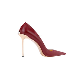 Leather Mid Heel Pumps