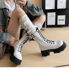 Buckled Lace Up Ankle Boots