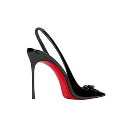 Bow Slingback Mid Heel Sandals - 8cm