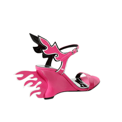 Ankle Strap Wedged Heel Sandals - 7cm