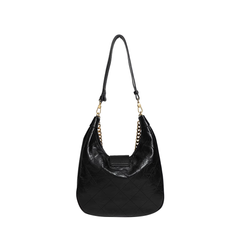 Quilted Metal Lock Cross Body Bag