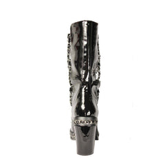 Chain Embellished Biker Ankle Boots