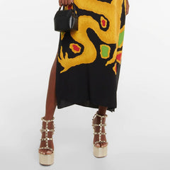 Studded Block Heel Platform Sandals