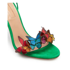 Butterfly Embellished Lace Up High Heel Sandals -